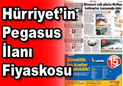 PEGASUS HAVAYOLLARI NIN İLAN FİYASKOSU